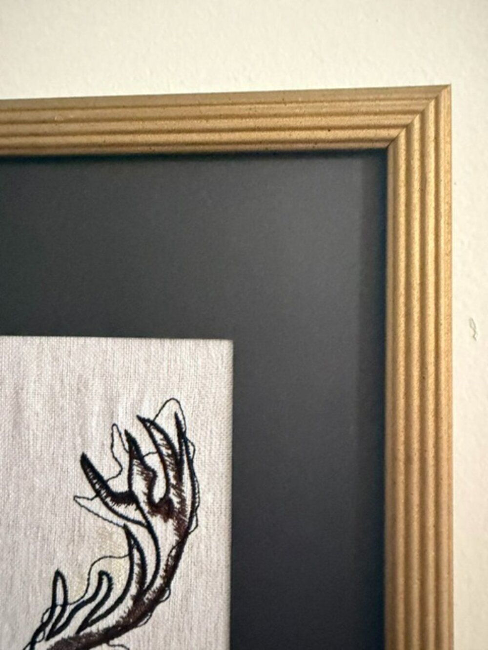 Homemade Deer Embroidered Framed Art 11X14 - Picture 5 of 6